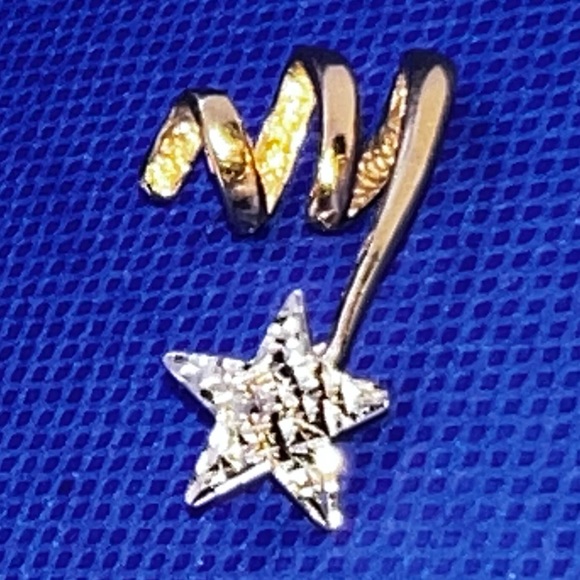 10K W/Y Gold Shooting Star Slide Pendant - Picture 3 of 16